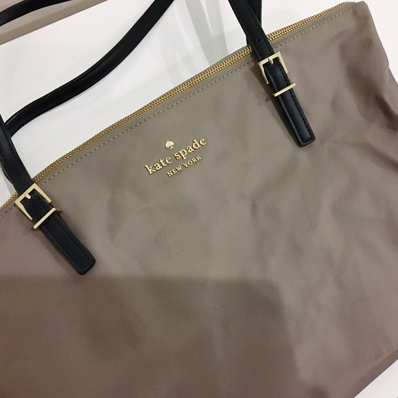 Kate Spade Gray Black Large Zipped Tote Bag - Picture 6 of 10